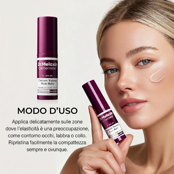 SkinovaLab Volume Balm Stick effetto prima dopo rughe